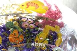 X LARGE 12'' CHRIS HEILMAN Colorful CORAL REEF Art Glass SCULPTURE 15 LBS