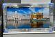 Xxl Latest Golden Temple Sikh Liquid Art Wall Frame Chrome Look 110x90cm