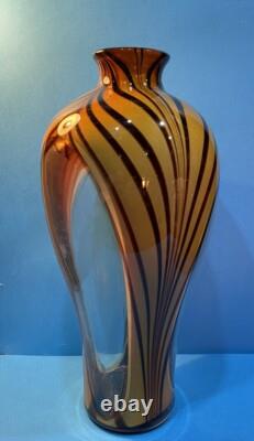Z50 Vintage Antique Classic Intricate Design Heavy Murano Blown Glass Vase 15 T