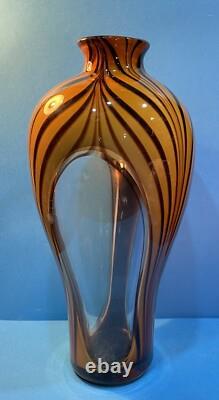 Z50 Vintage Antique Classic Intricate Design Heavy Murano Blown Glass Vase 15 T