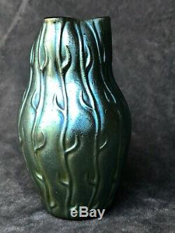 1900 Loetz (lotz) Neptun Crète Silberiris Art Glass Vase Design Seaweed