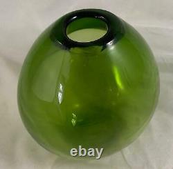 1950 Holmegaard Signé Art Glass Majgrøn Mai Green Drop Vase MCM Danois