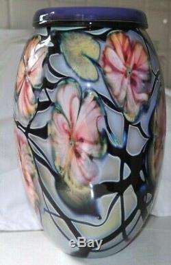 1994 Charles Lotton Art Vase En Verre 11 Multi-flore Signé