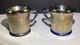2 Tasses Vintage Fenton En Verre Carnaval Bleu Cobalt Orange Tree Lire 1907-22