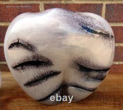 2 vases en verre soufflé à la main Murano des années 1980, y compris un en forme de coco de mer de style Seguso