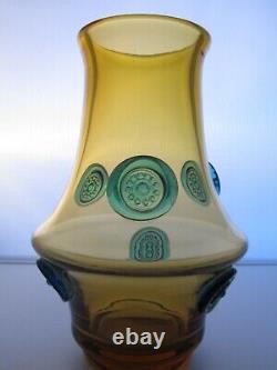 20ème Siècle Prachen (tchéquie) Vase En Verre D'art Par Josef Hospodka En Vgc. Réf. 1020