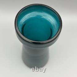 3 vases en verre artistique moderne du milieu du siècle, style scandinave Riihimaki, violet et canard, années 70