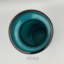 3 vases en verre artistique moderne du milieu du siècle, style scandinave Riihimaki, violet et canard, années 70