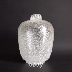 6 Vase à boutons en verre art Murano Pulegoso clair soufflé à la main avec des bulles Attr Seguso