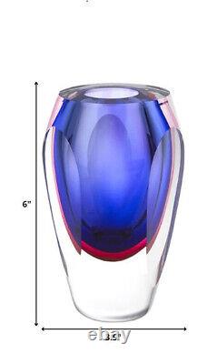 6 Vase en verre d'art soufflé à la bouche violet