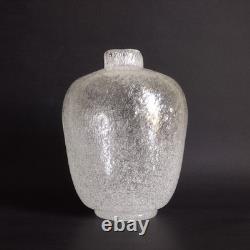 6 Vases à boutons en verre soufflé à la main de style Murano Pulegoso clairs, bulles attr Seguso