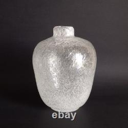 6 Vases à boutons en verre soufflé à la main de style Murano Pulegoso clairs, bulles attr Seguso