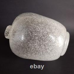 6 Vases à boutons en verre soufflé à la main de style Murano Pulegoso clairs, bulles attr Seguso