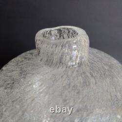 6 Vases à boutons en verre soufflé à la main de style Murano Pulegoso clairs, bulles attr Seguso