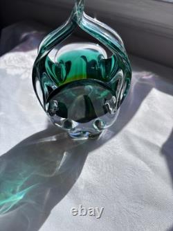 7x Verre Bohemia, Josef Hospodka VGC. Paniers Chribska x7 Art du Verre Vintage