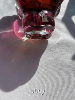 7x Verre Bohemia, Josef Hospodka VGC. Paniers Chribska x7 Art du Verre Vintage