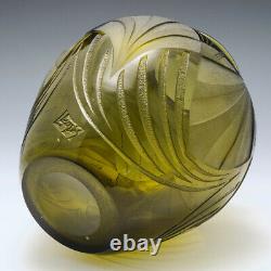 A Fine Art Déco Geometric Fan Pattern Vase Par Legras C1930