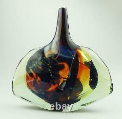 A Good Maltese Mdina Art Glass Fish / Axe Head Vase Signé Dobson C. 1978