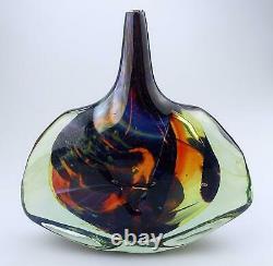 A Good Maltese Mdina Art Glass Fish / Axe Head Vase Signé Dobson C. 1978