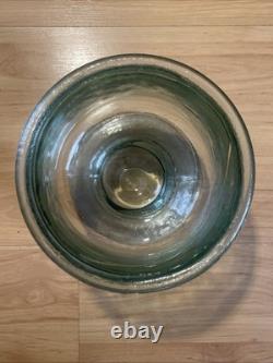 A LA LIGNE Vase en verre soufflé à la main, rare, grand et lourd, à pied, ancien apothicaire