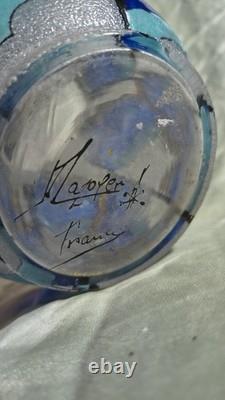 ADRIAN MAZOYER (1887-1950) Vase en verre émaillé Art déco français des années 1930
