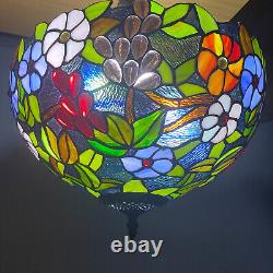 Abat-jour de 16 pouces de style Tiffany pour lampe de table plafonnier en verre dôme fait main