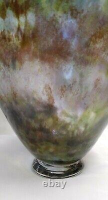 Adam Aaronson Signé Dated Art Glass Large Vase 1988 Turnmill Studios London