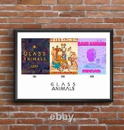 Affiches de la discographie des couvertures d'albums multiples des Glass Animals personnalisables - Cadeau de la fête des pères