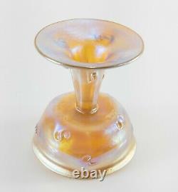 Ancien Louis Comfort Tiffany & Co Favrile Aurene Vase De Coupe En Verre D'art Irisé
