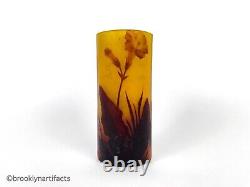 Ancienne Nancy Daum Croix De Lorraine Art Verre Floral Bud Navette Vase 1910