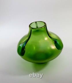 Antique 1905s Loetz Rare Vesuvia Creta Glatt Art Verre Vert Vase Tadpoles