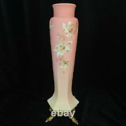 Antique Art Nakara Vase En Verre Victorien Antique Cf Monroe Peint À La Main Vase