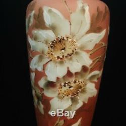 Antique Art Nakara Vase En Verre Victorien Antique Cf Monroe Peint À La Main Vase