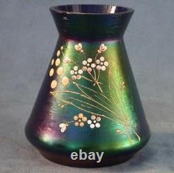 Antique Art Nouveau Iridescent Vase En Verre Attribué À Loetz Vers 1910