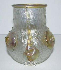 Antique Bohême Loetz Nautilus Art Glass Vase