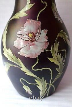 Antique Bohemian Art Nouveau Ferdinand Von Poschinger Vase En Verre Vers 1900