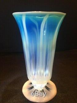Antique L C T Louis C. Tiffany Favrile Pastel Opalescent Art Glass Vase