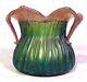 Antique Loetz Kralik Vert Iridescent Art Vase En Verre Rusticana Crète Chine