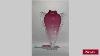 Antique Style Art Déco Cranberry Et En Verre Transparent Vase