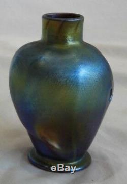 Antique Tiffany Favrile Lct Or Bleu Style Art Nouveau Vase
