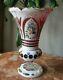 Antique Vase Bohemia Glass Art Bohemian Gild Enamel Fleur Superposition 19ème