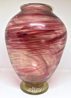 Arculus & Co Art Deco Streaky Cranberry & Uranium Glass Vase Antique