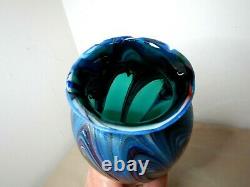 Art Antique Nouveau Iridescent Twisted Glass Vase 24cm Haut