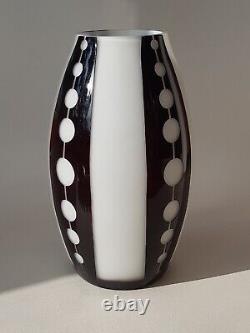 Art Deco Autriche Czech Jugendstil Secessionist Aperçu Cut Glass Vase 1920s