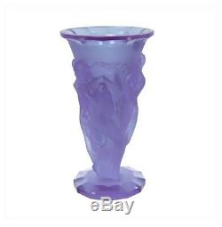 Art Deco Cristal Récolte De Vigne Vintage Grand Vase Tchèque Bohémien Coupe À La Main En Verre