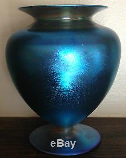 Art Déco Quezal Bleu Aurene Vase