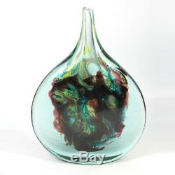 Art Glass Un Bon Vase Maltais En Forme De Poisson De Glace Découpé Signé Michael Harris 1968 72