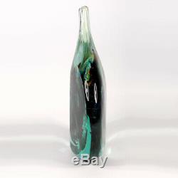 Art Glass Un Bon Vase Maltais En Forme De Poisson De Glace Découpé Signé Michael Harris 1968 72