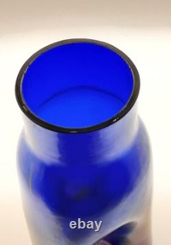 Art Nouveau Josef Rindskopf Söhne Verre d'art Vase marbré iridescent pincé 8.35