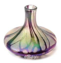 Art Nouveau Loetz Style Phanomen Décoré Iridescent Vase